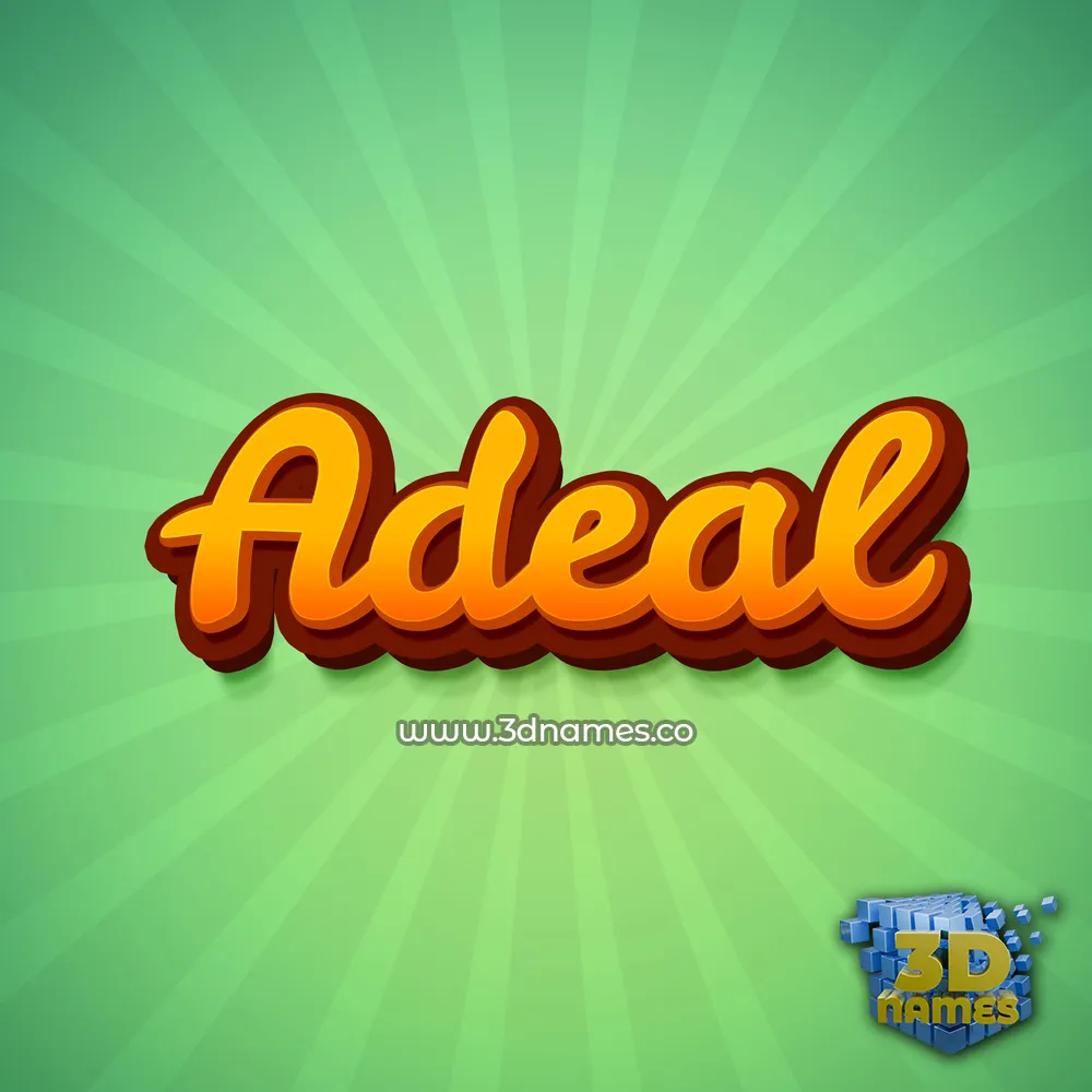 adeal in Green Rays style - 3D name wallpaper