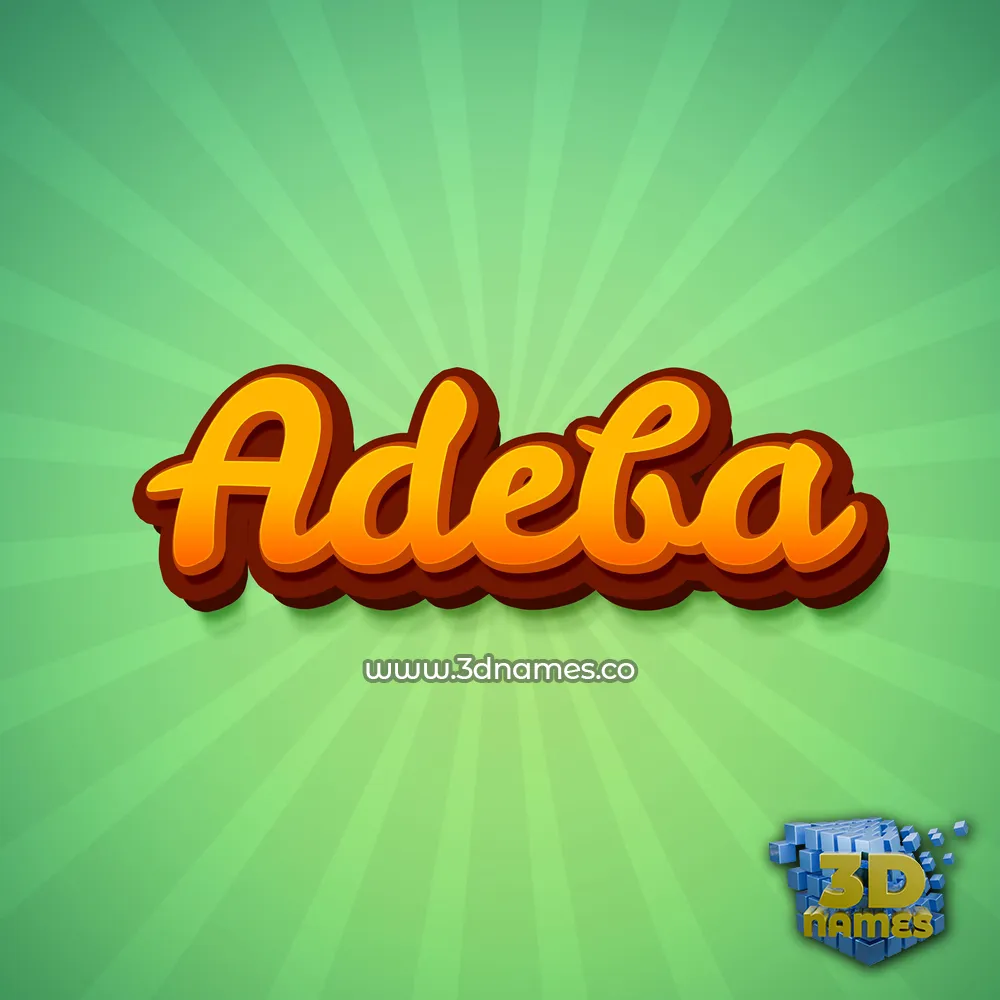 adeba in Green Rays style - 3D name wallpaper