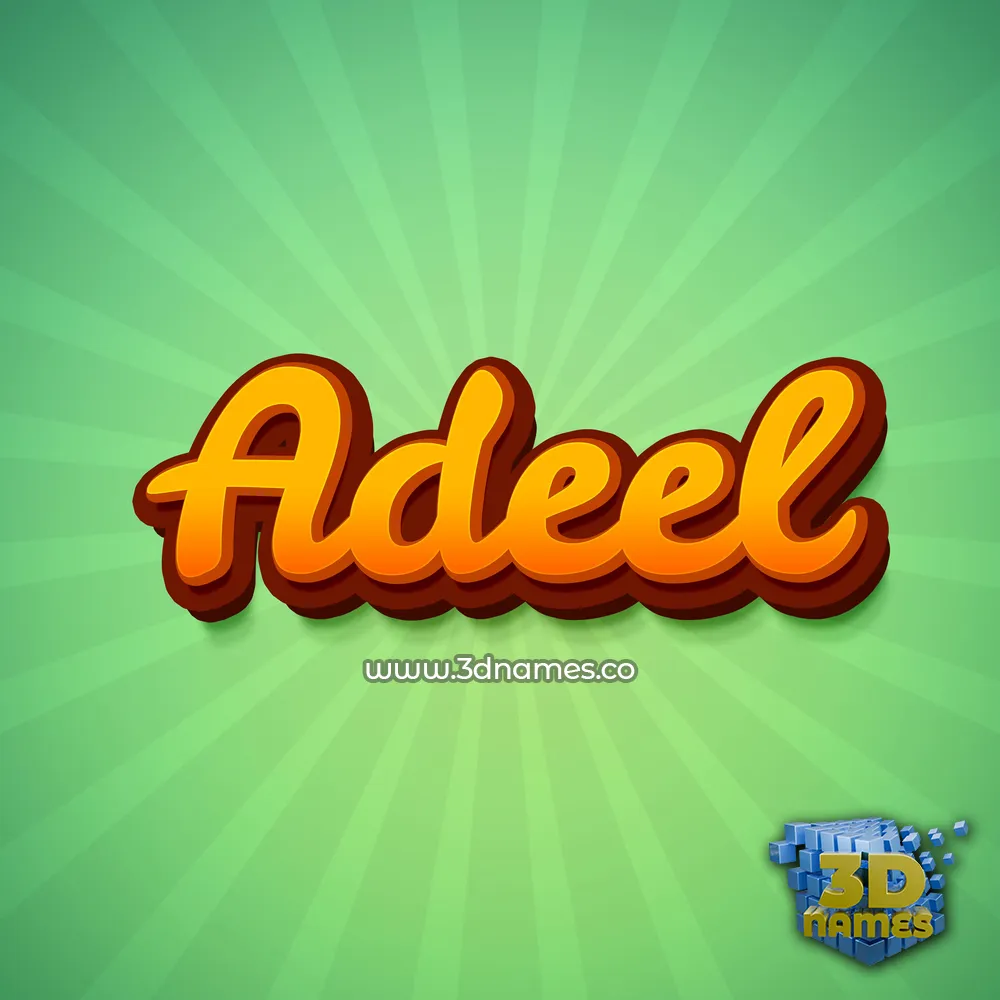 adeel in Green Rays style - 3D name wallpaper