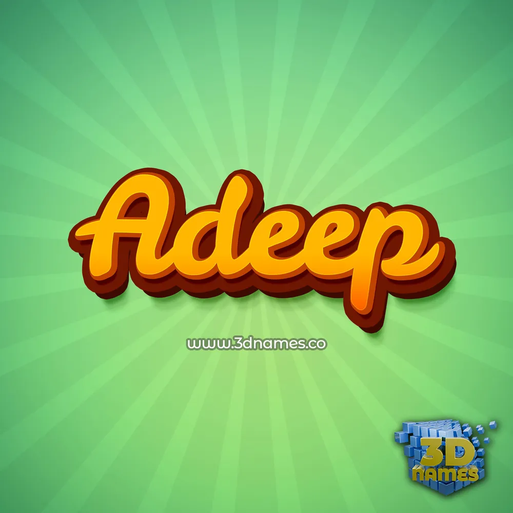 adeep in Green Rays style - 3D name wallpaper