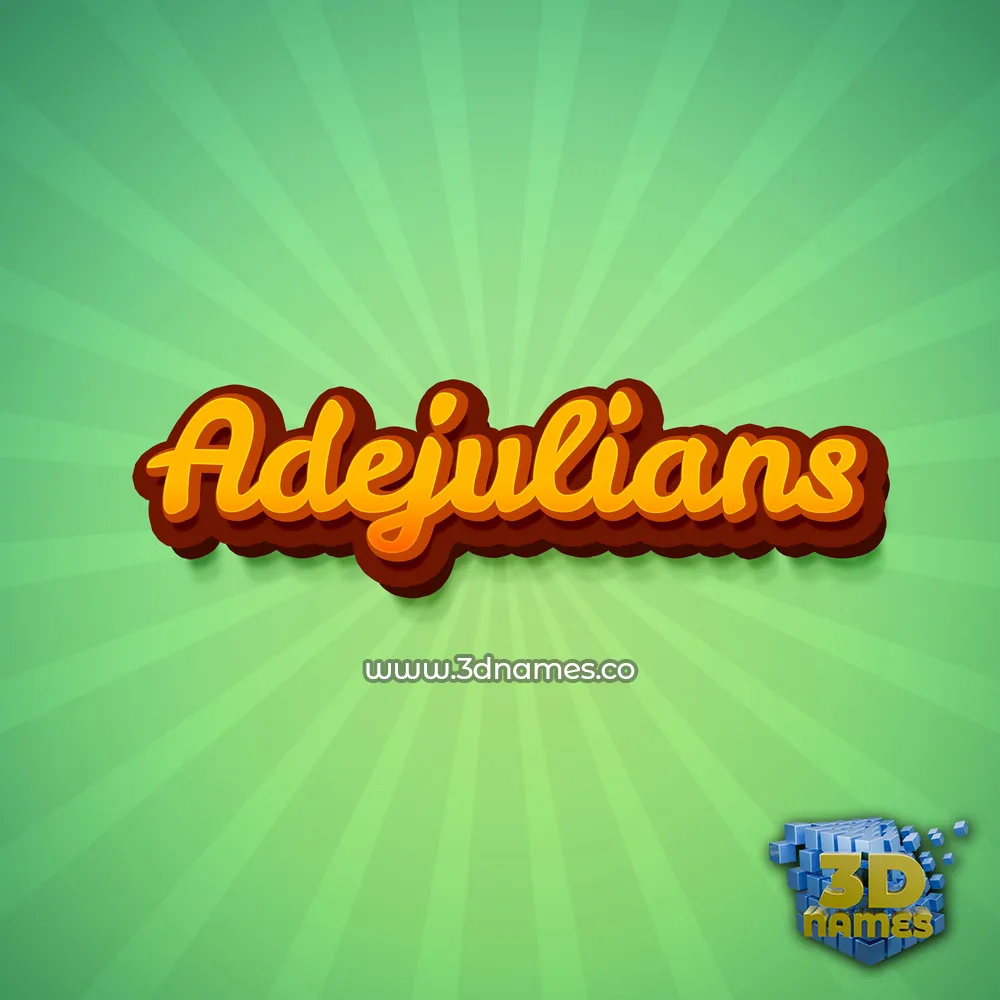 adejulians in Green Rays style - 3D name wallpaper