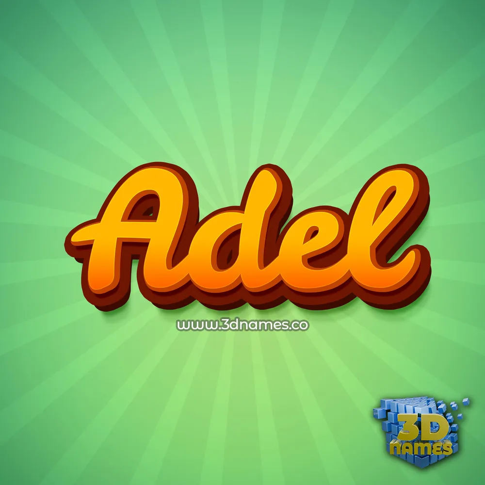 adel in Green Rays style - 3D name wallpaper