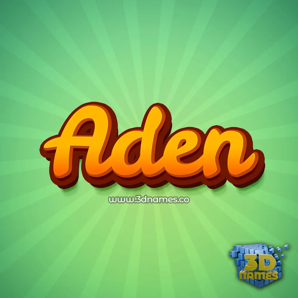 aden in Green Rays style - 3D name wallpaper