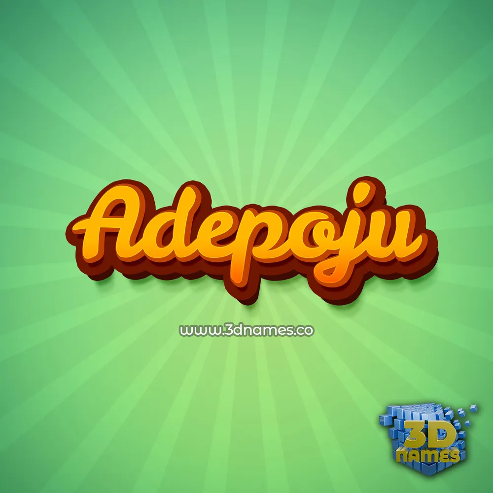 adepoju in Green Rays style - 3D name wallpaper
