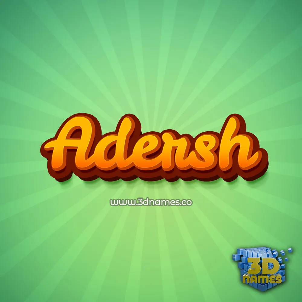 adersh in Green Rays style - 3D name wallpaper