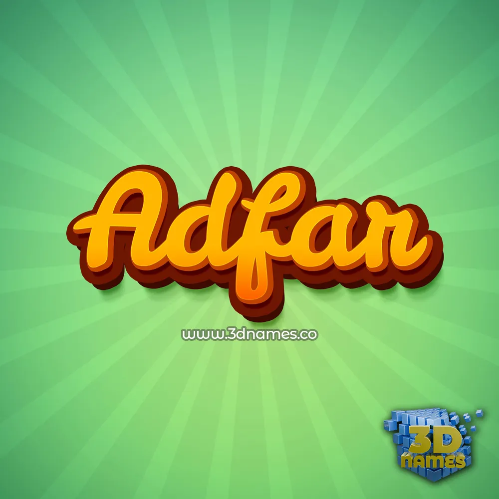 adfar in Green Rays style - 3D name wallpaper