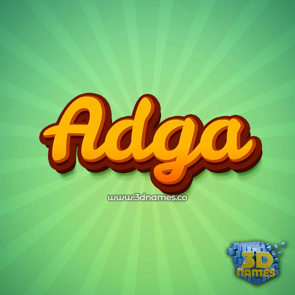 adga in Green Rays style - 3D name wallpaper