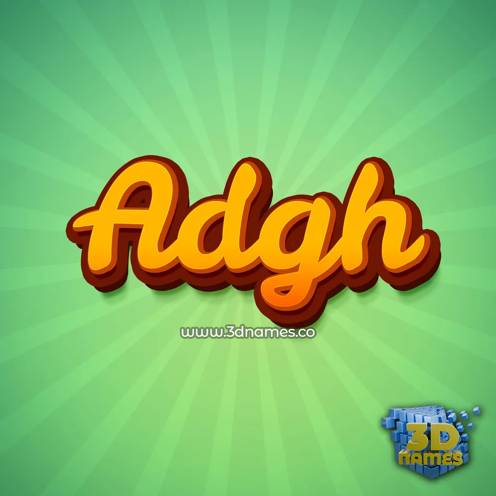 adgh in Green Rays style - 3D name wallpaper