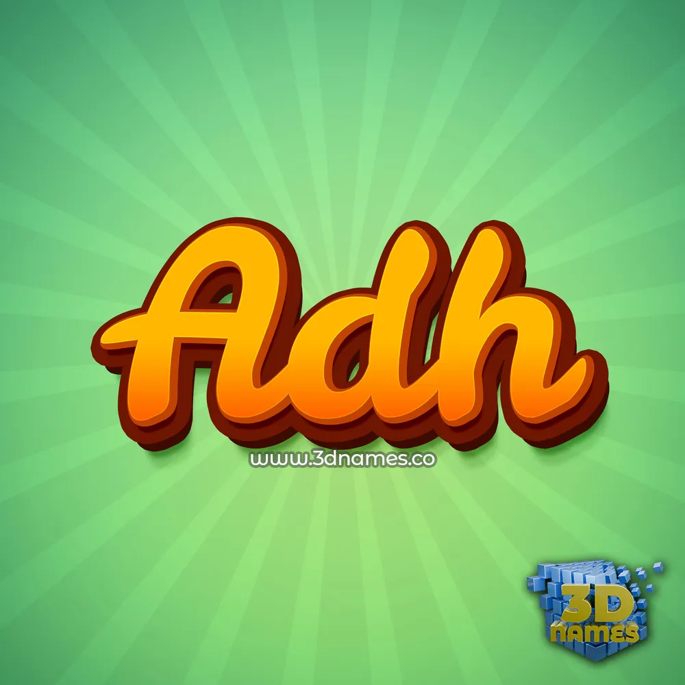 adh in Green Rays style - 3D name wallpaper