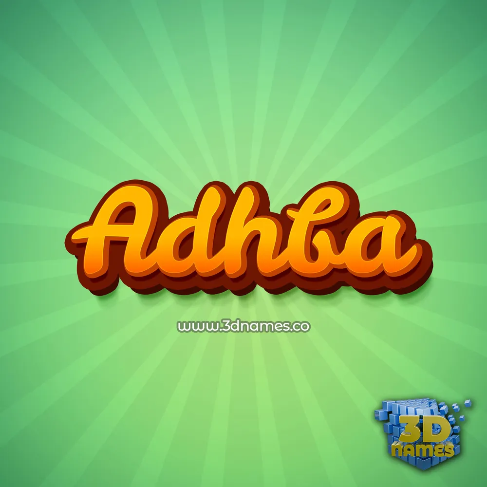 adhba in Green Rays style - 3D name wallpaper