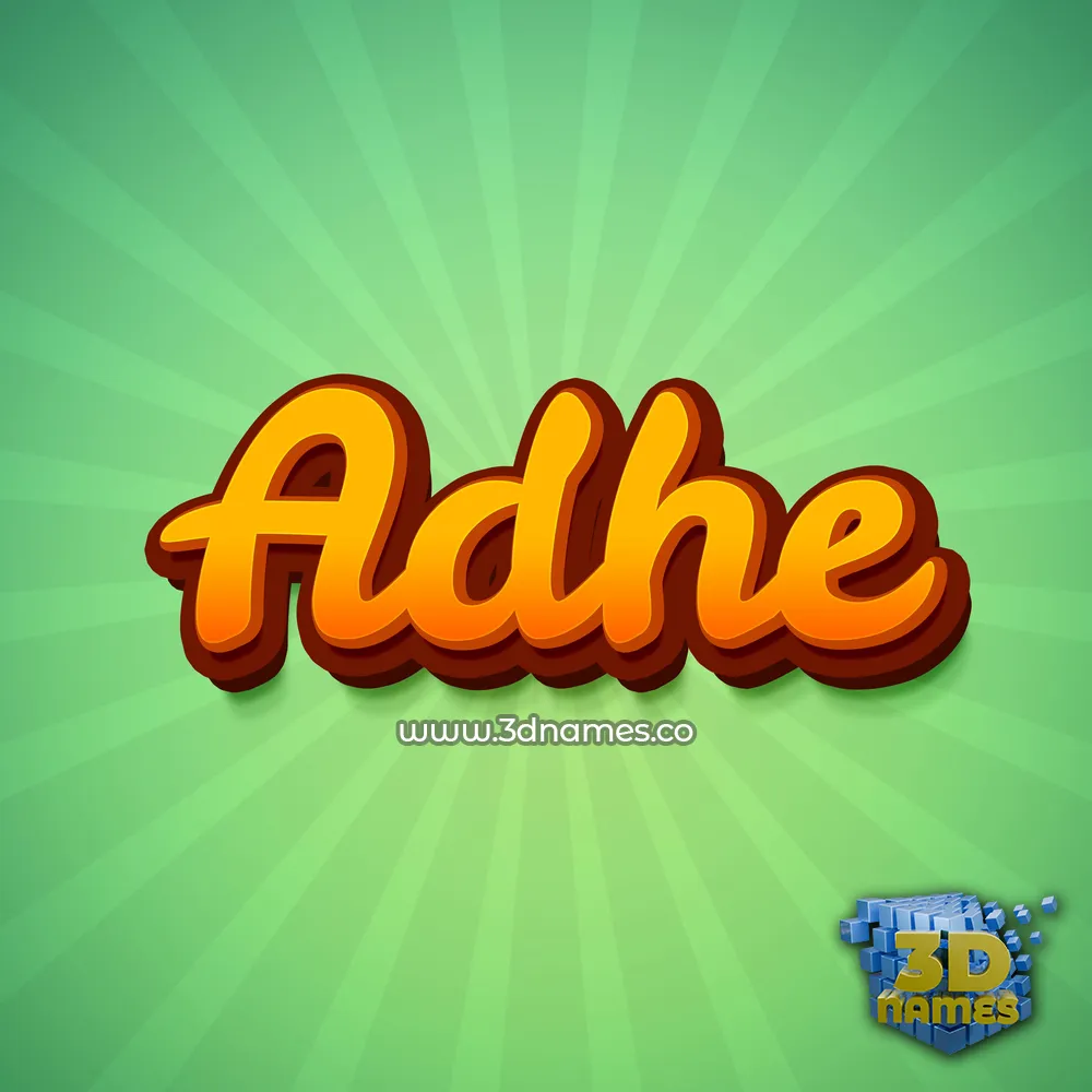 adhe in Green Rays style - 3D name wallpaper