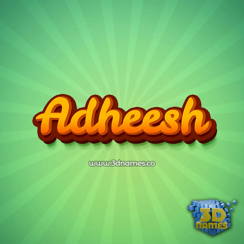 adheesh in Green Rays style - 3D name wallpaper