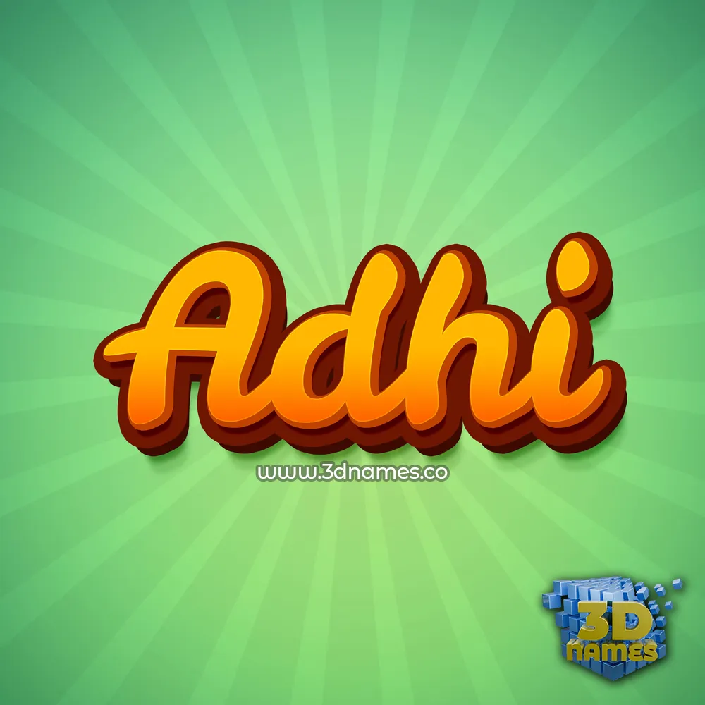 adhi in Green Rays style - 3D name wallpaper