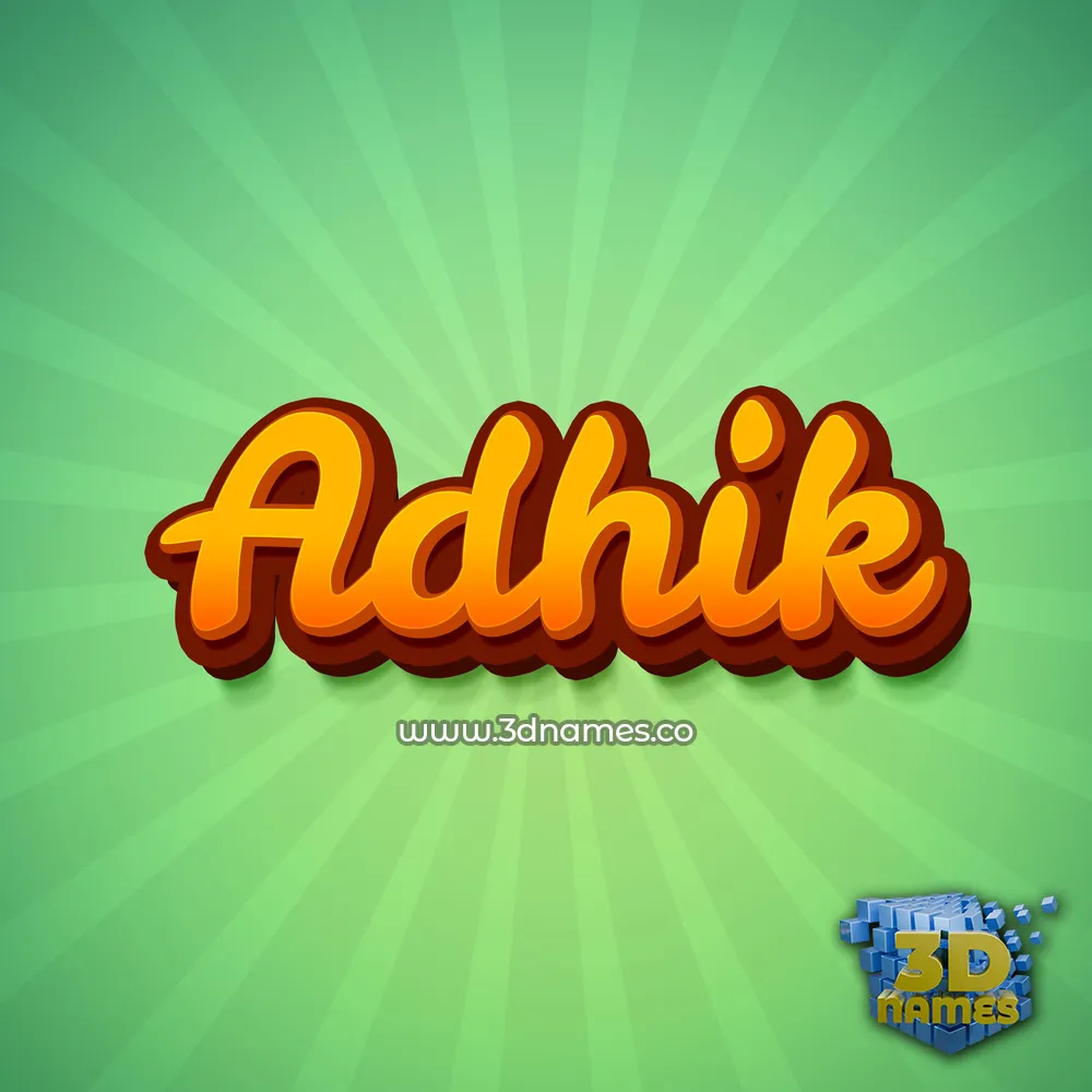 adhik in Green Rays style - 3D name wallpaper