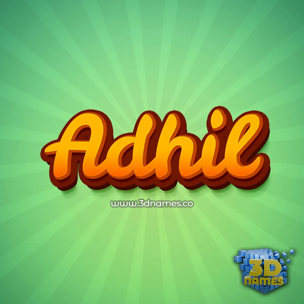 adhil in Green Rays style - 3D name wallpaper