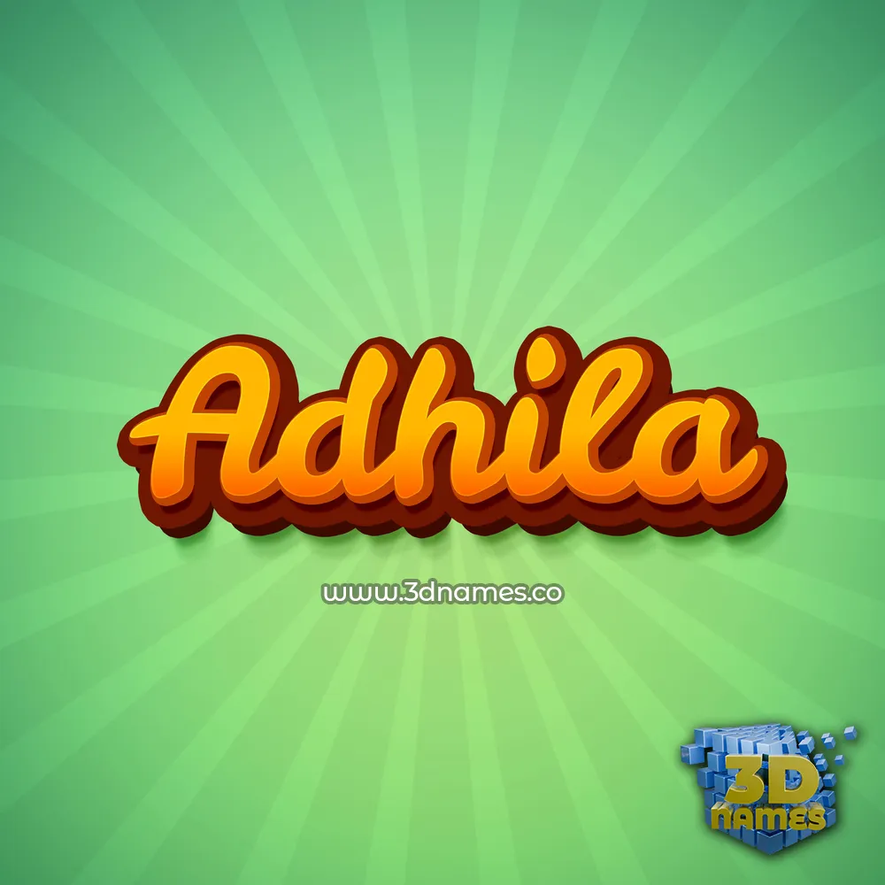 adhila in Green Rays style - 3D name wallpaper