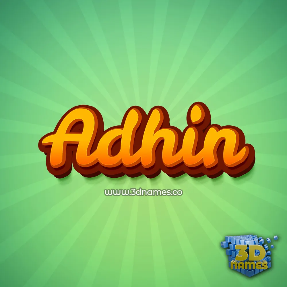 adhin in Green Rays style - 3D name wallpaper