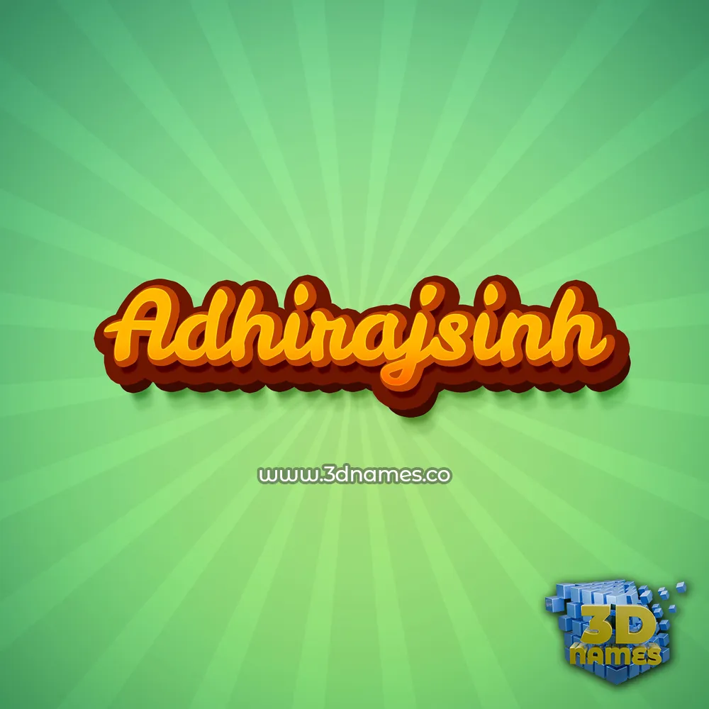 adhirajsinh in Green Rays style - 3D name wallpaper
