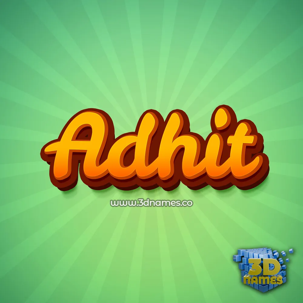 adhit in Green Rays style - 3D name wallpaper