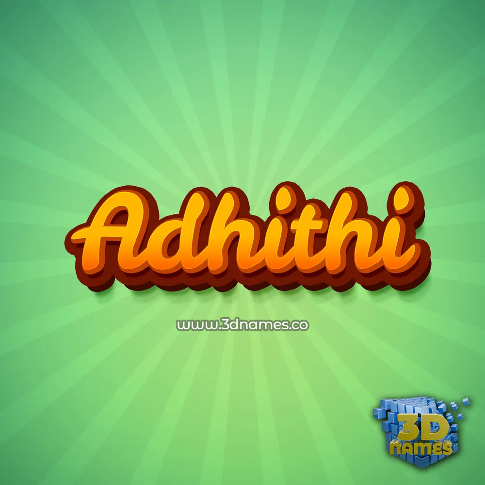 adhithi in Green Rays style - 3D name wallpaper