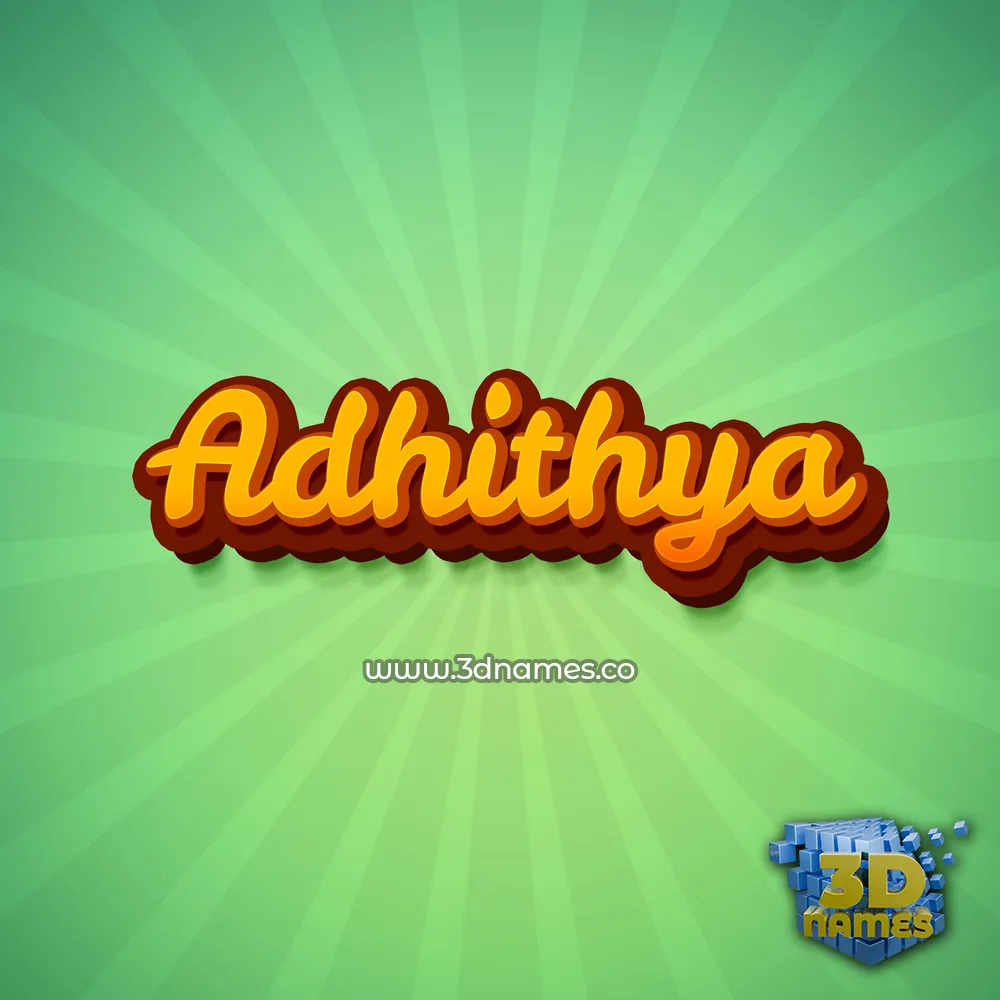 adhithya in Green Rays style - 3D name wallpaper