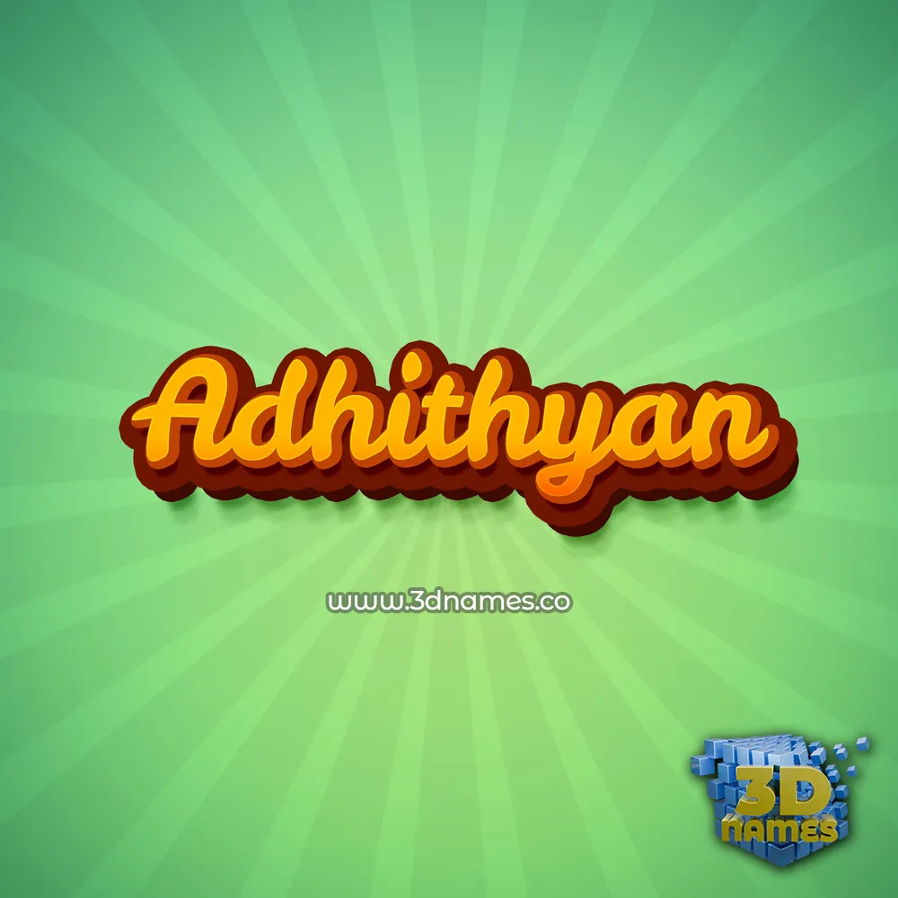 adhithyan in Green Rays style - 3D name wallpaper