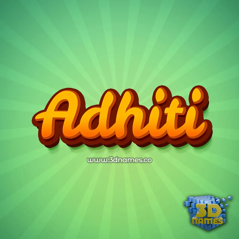 adhiti in Green Rays style - 3D name wallpaper