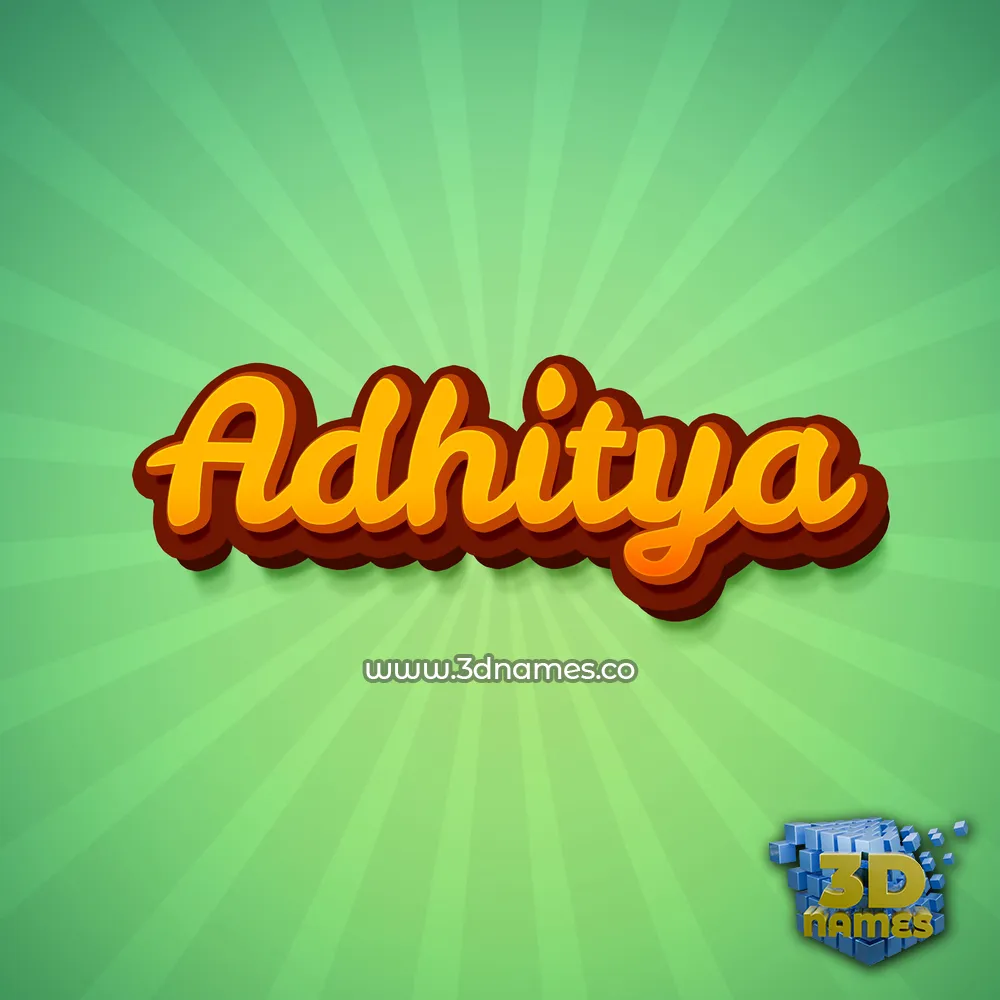 adhitya in Green Rays style - 3D name wallpaper