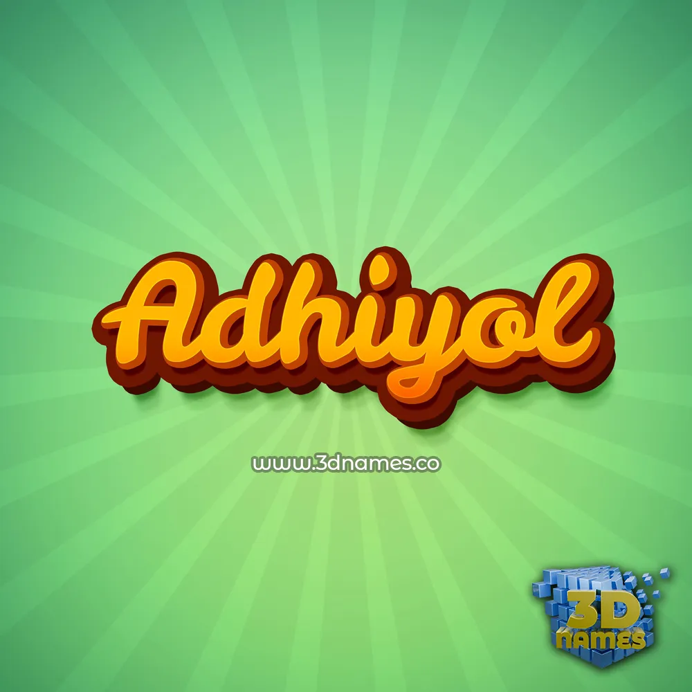 adhiyol in Green Rays style - 3D name wallpaper