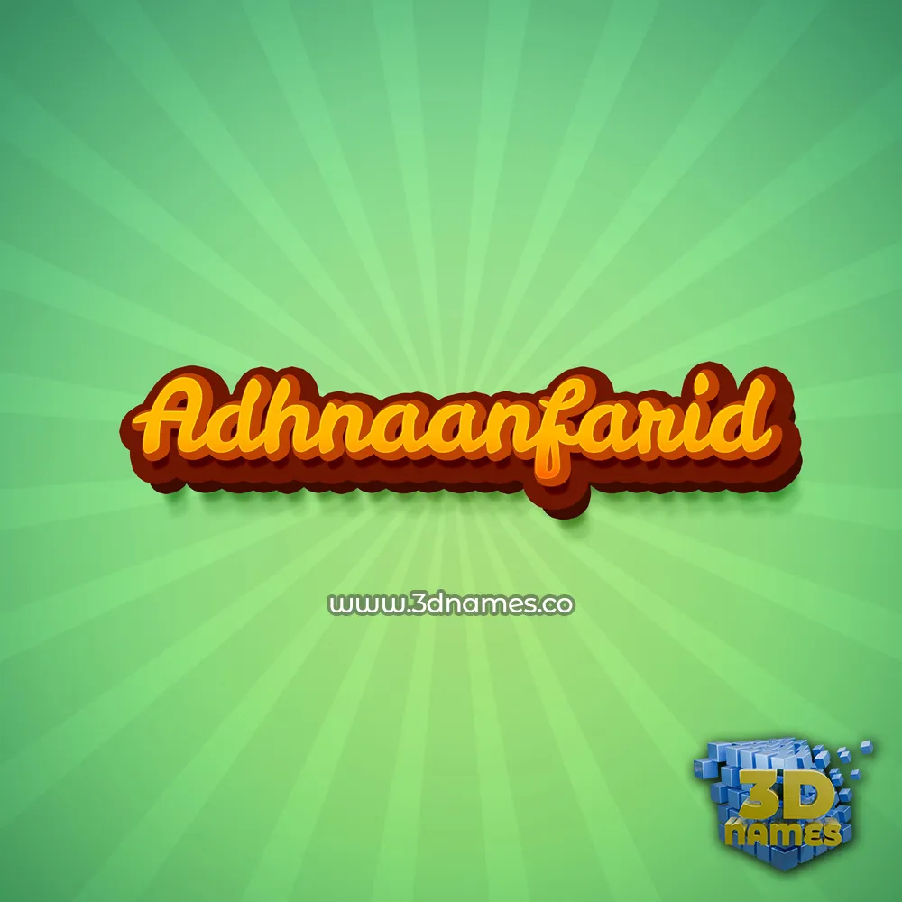 adhnaanfarid in Green Rays style - 3D name wallpaper