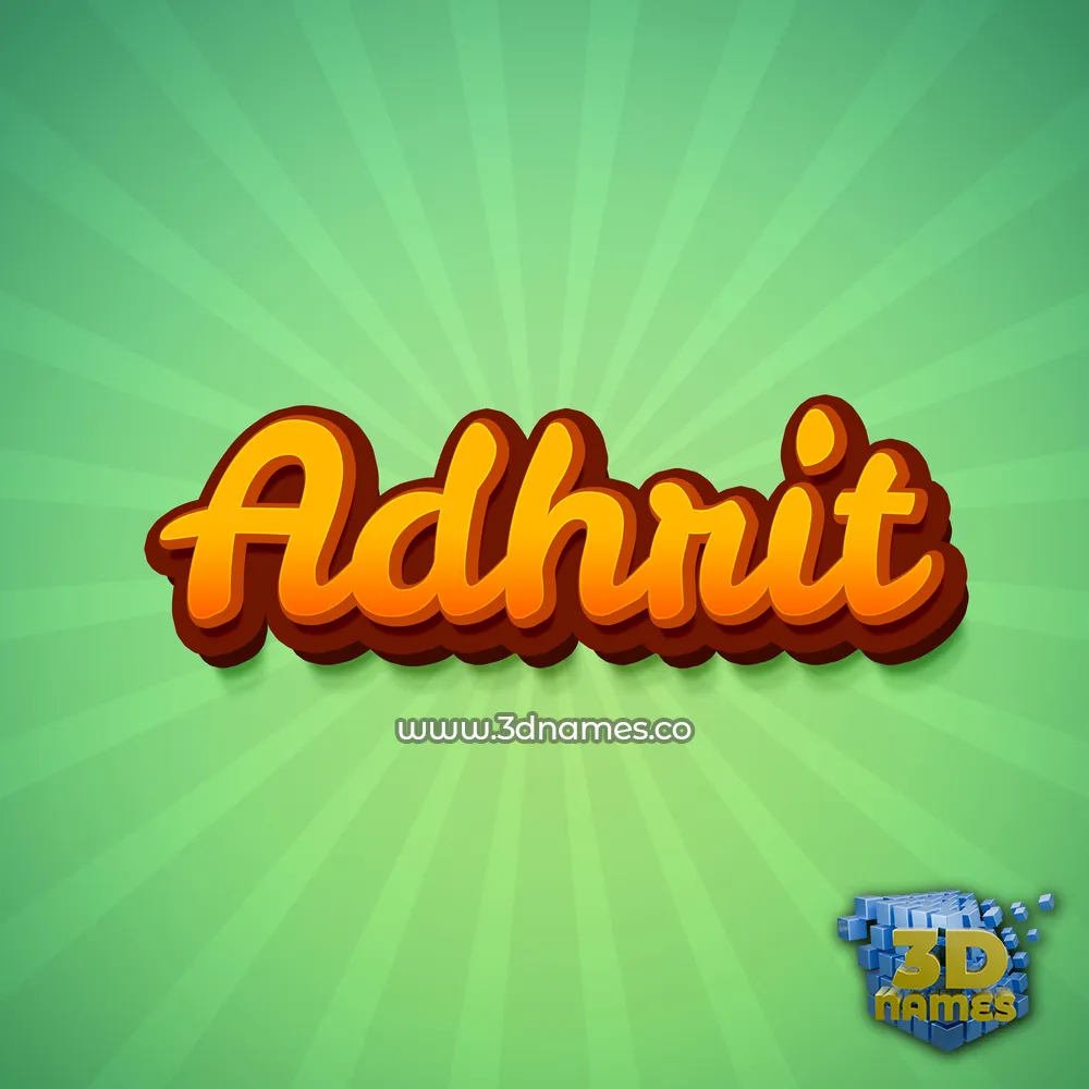 adhrit in Green Rays style - 3D name wallpaper