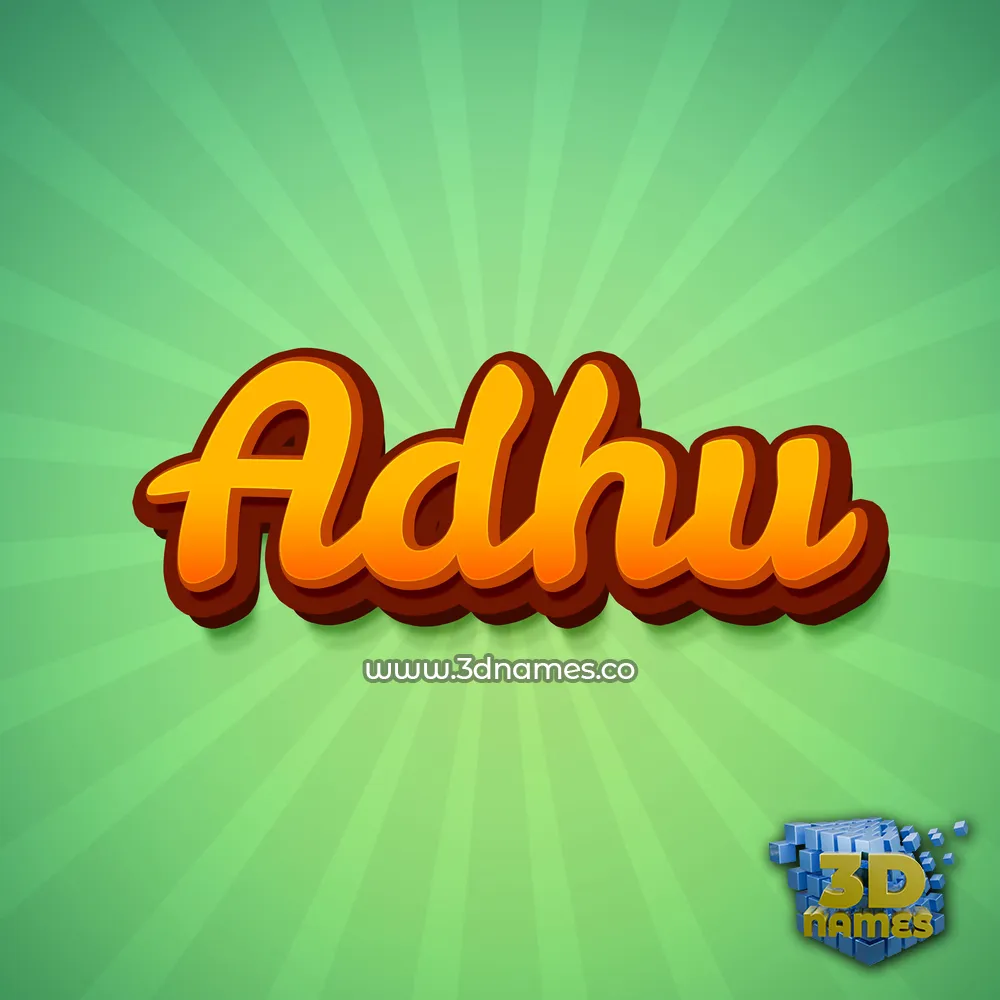 adhu in Green Rays style - 3D name wallpaper
