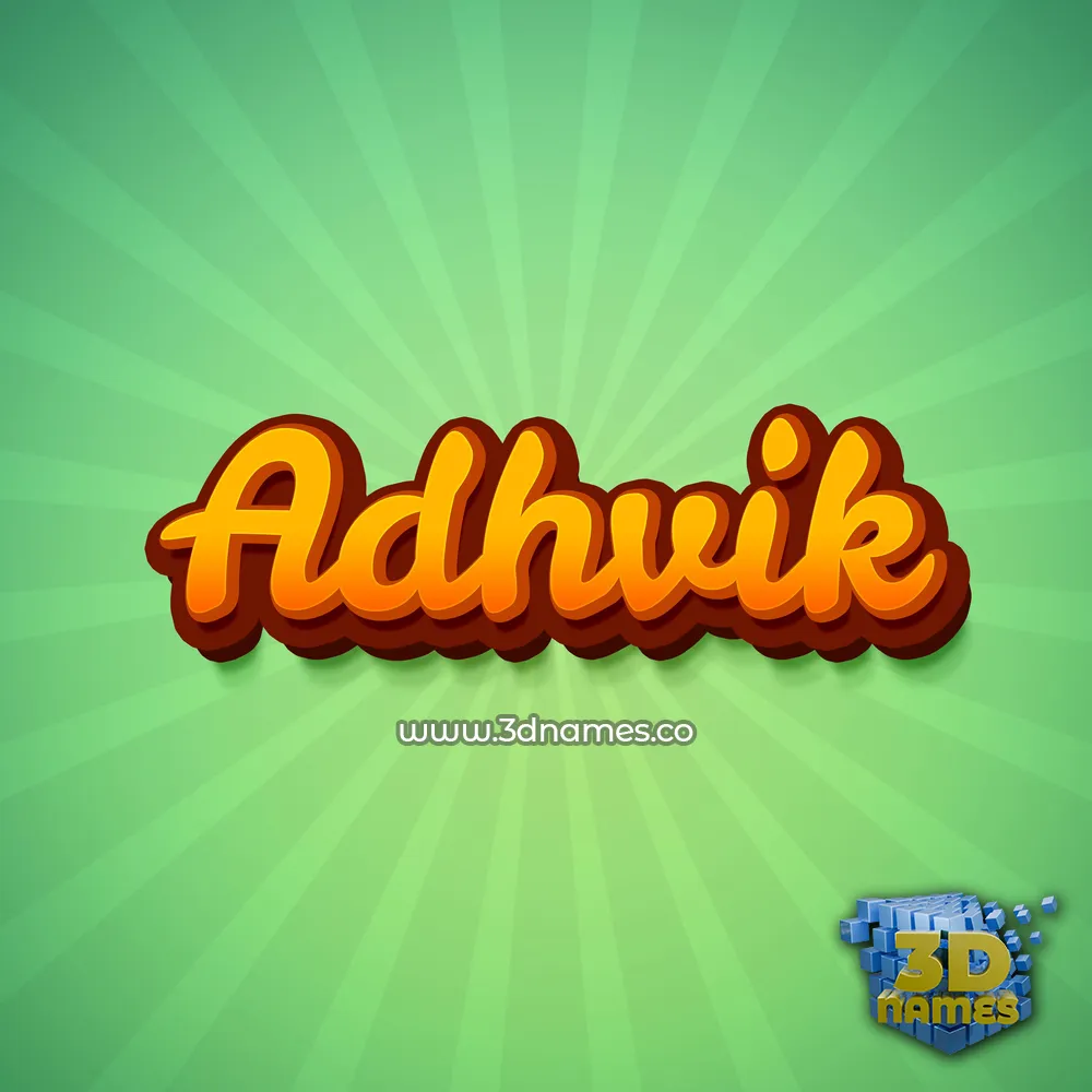 adhvik in Green Rays style - 3D name wallpaper