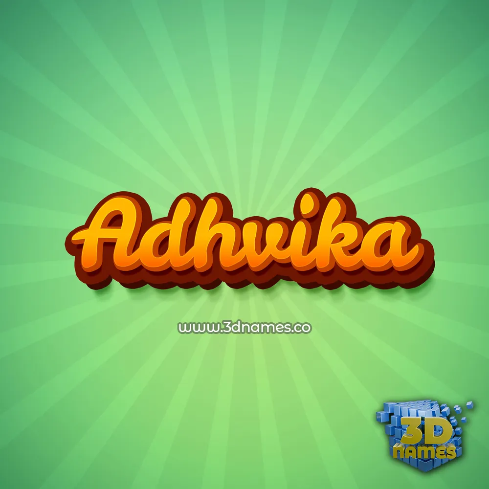 adhvika in Green Rays style - 3D name wallpaper
