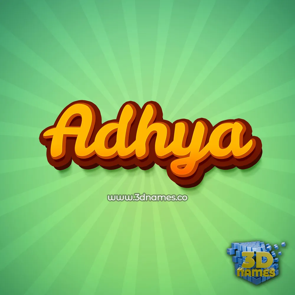 adhya in Green Rays style - 3D name wallpaper