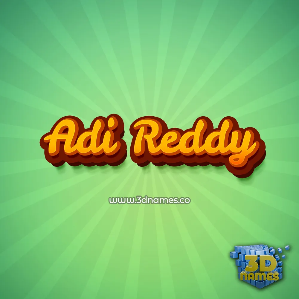 adi reddy in Green Rays style - 3D name wallpaper