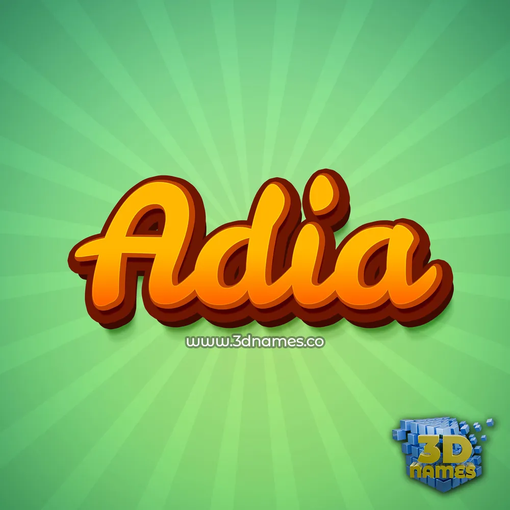 adia in Green Rays style - 3D name wallpaper
