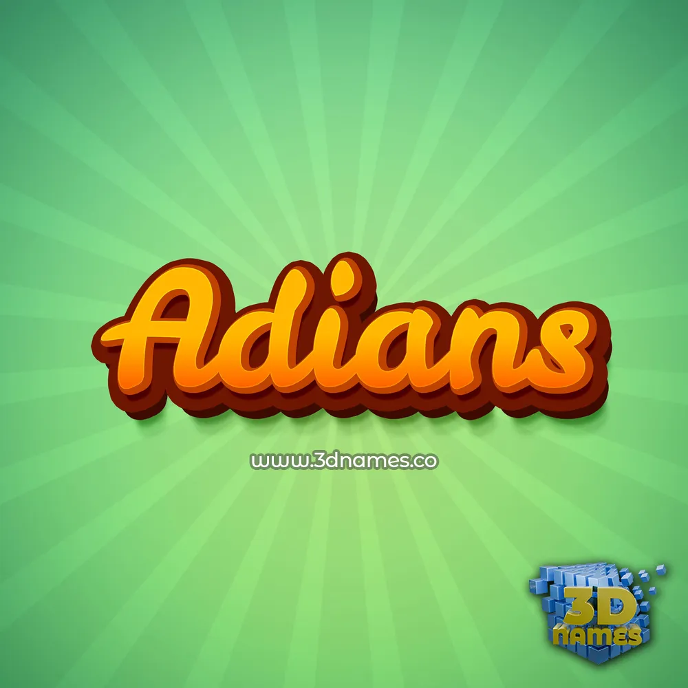adians in Green Rays style - 3D name wallpaper