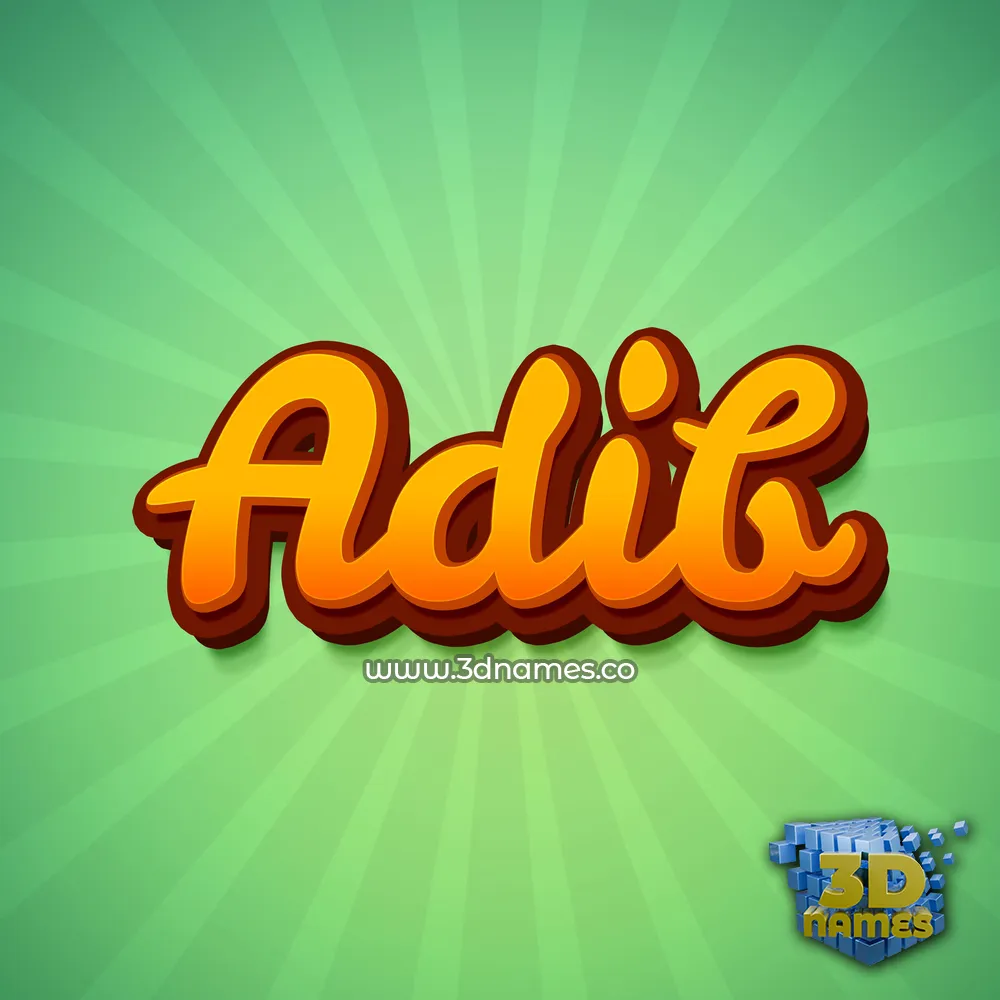 adib in Green Rays style - 3D name wallpaper
