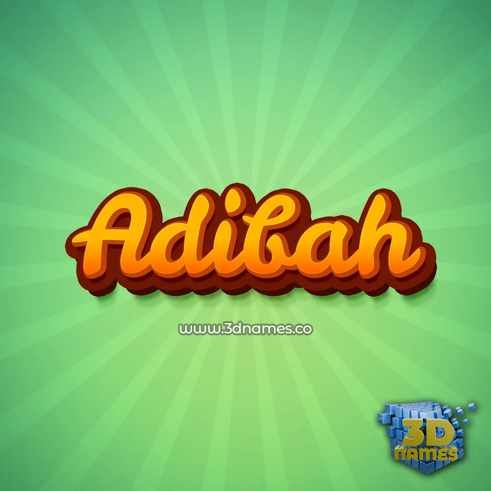 adibah in Green Rays style - 3D name wallpaper