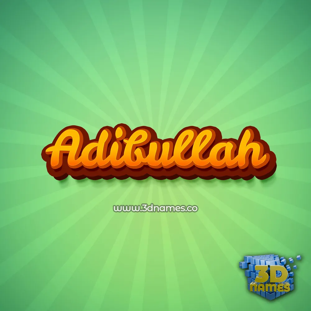 adibullah in Green Rays style - 3D name wallpaper