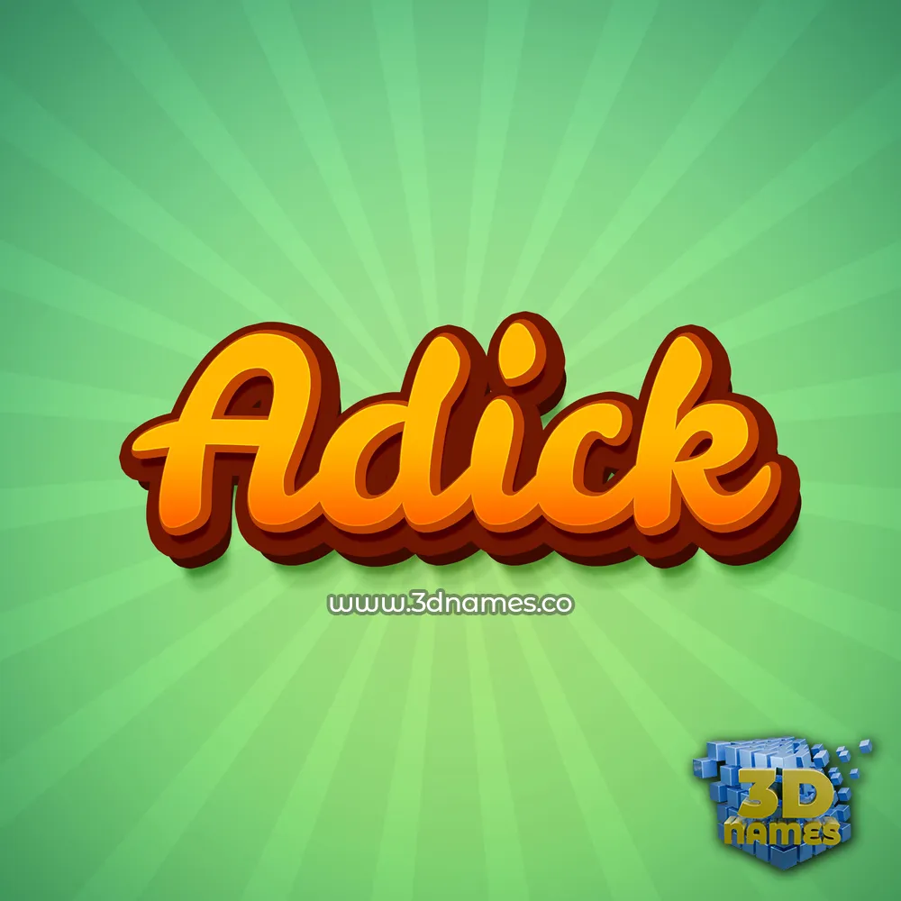 adick in Green Rays style - 3D name wallpaper