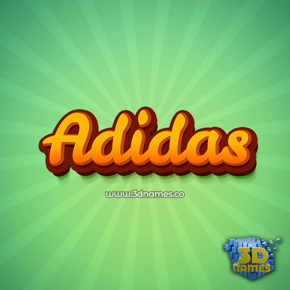 adidas in Green Rays style - 3D name wallpaper