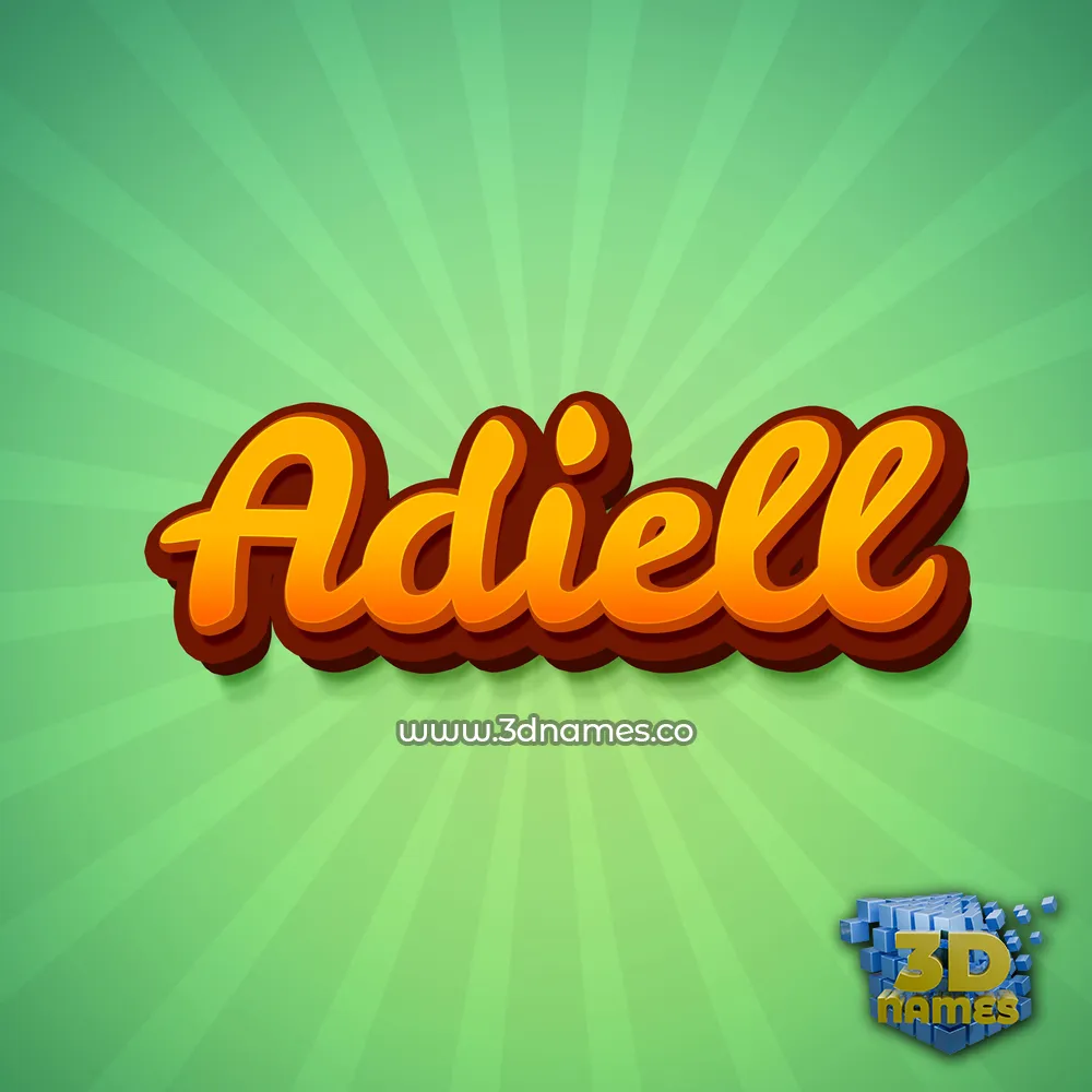 adiell in Green Rays style - 3D name wallpaper
