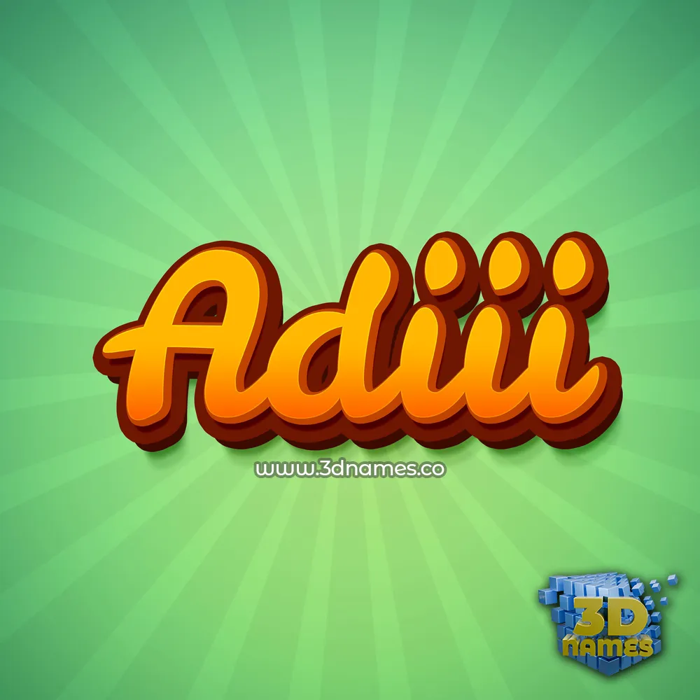 adiii in Green Rays style - 3D name wallpaper