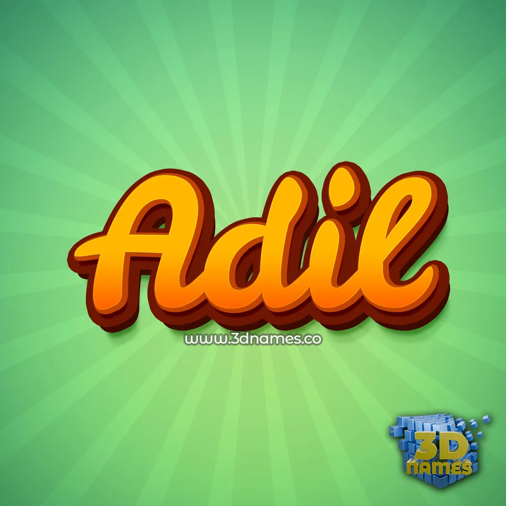 adil in Green Rays style - 3D name wallpaper
