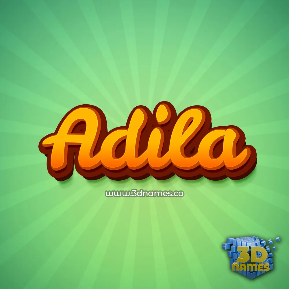 adila in Green Rays style - 3D name wallpaper