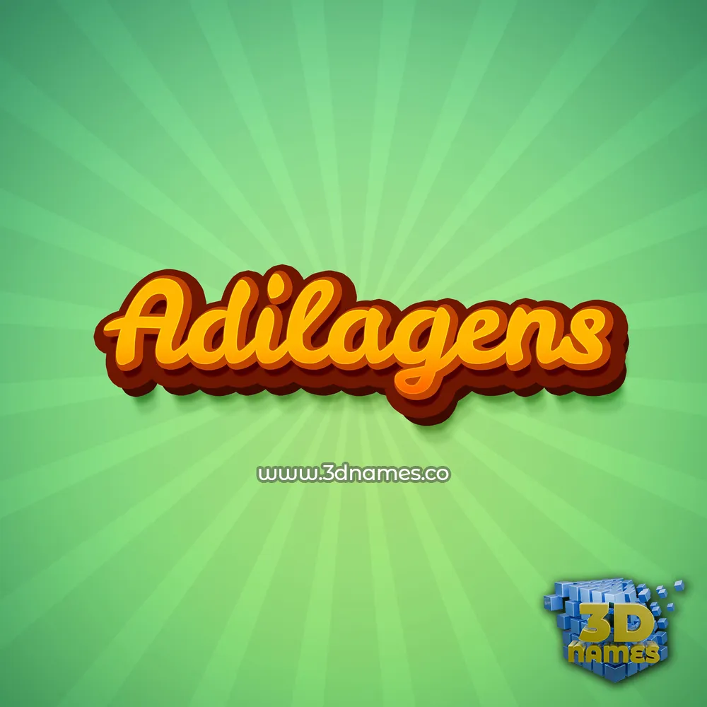 adilagens in Green Rays style - 3D name wallpaper