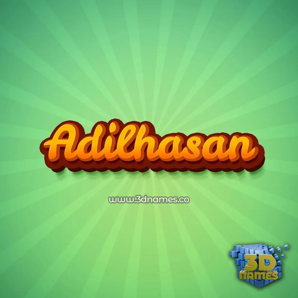 adilhasan in Green Rays style - 3D name wallpaper