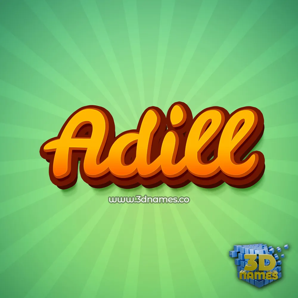 adill in Green Rays style - 3D name wallpaper